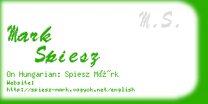 mark spiesz business card